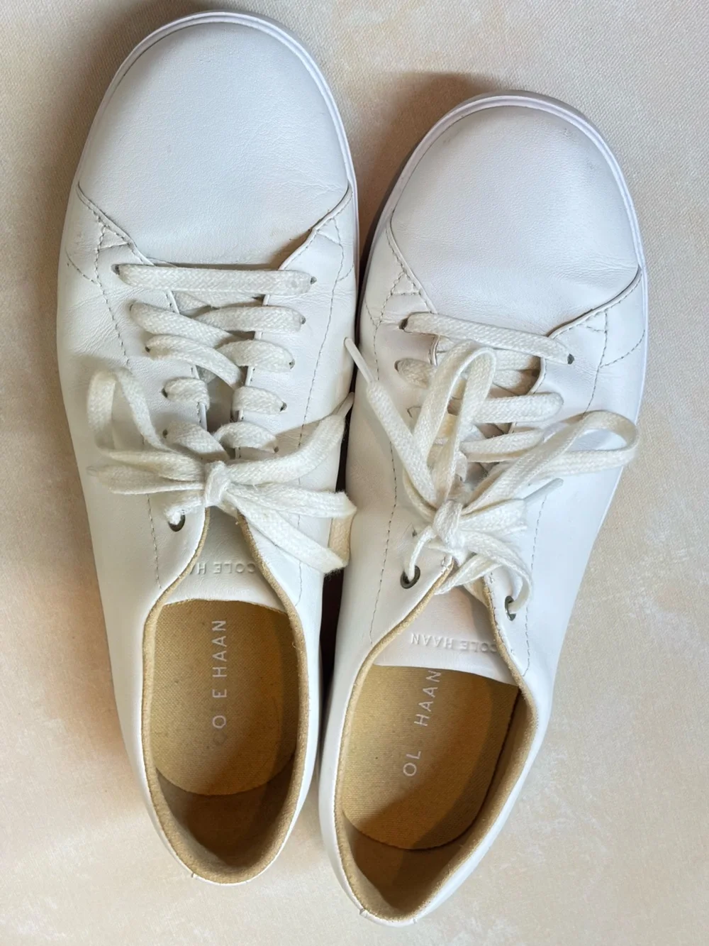 Cole Haan Grand 0 White Leather Lace-Up Women’s Sneakers, size 11